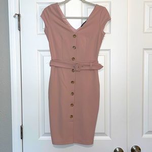 Express V neck blush pink dress XSP